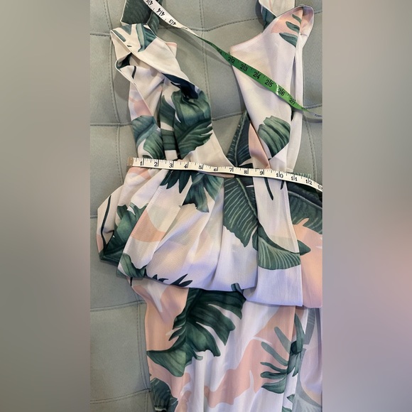 L’ATISTE by Amy Palm Print Maxi Dress Jumpsuit Size Small - Picture 16 of 16